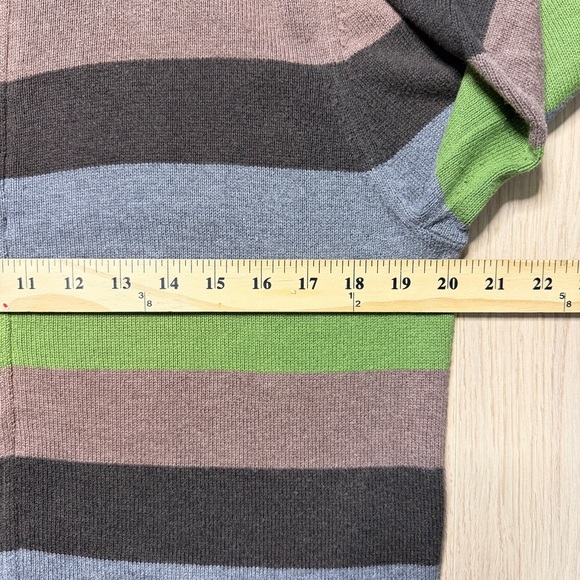 Vintage GAP Striped Cotton Long Sleeve Knit Sweater Mens Small Green Brown - Picture 6 of 8